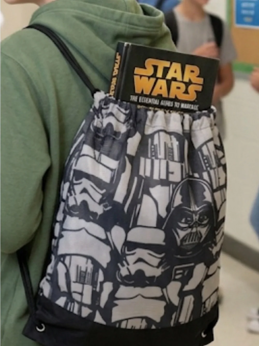 Star Wars Bag Stormtrooper Backpack Drawstring Book Bag Black & White